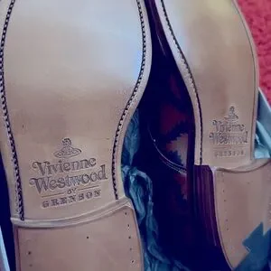 Vivienne Westwood NWT LACE UP DERBI SHOES BROWN/blue UK 5 - SQUIGGLE !! Vivienne Westwood | Shoes | Vivienne Westwood Nwt Lace Up  main image 3